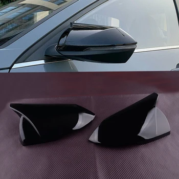 1 чифт лъскави черни външни огледала за обратно виждане, хастар от ABS-пластмаса, подходящ за Hyundai Elantra 2021 2022