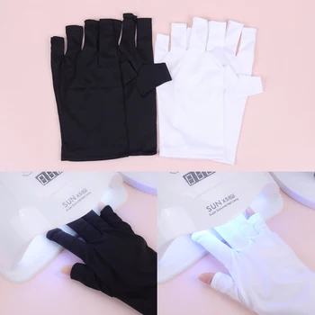 1 чифт ръкавици за дизайн на ноктите Ръкавици за защита от ултравиолетова радиация гел за дизайн на ноктите, UV и led лампа ръкавици за защита на пръстите