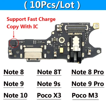 10 бр. USB Порт За Зареждане, Докинг станция, Зарядно Устройство Конектор Заплата Гъвкав Кабел За Xiaomi Poco X3 M4 Redmi Note 7 8 8T 9S 9 10 11 Pro 10s 4G 5G