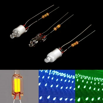10 бр. неонови крушки 6 *13 мм Мини неоновите светещи led с резистором 220 В червено/синьо/зелено