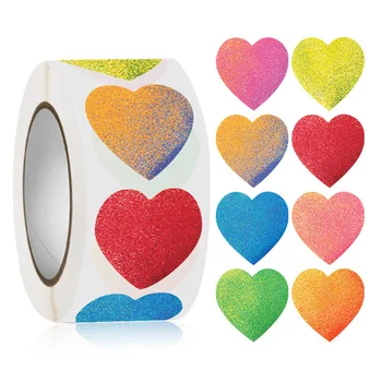 100-500 бр. стикер във формата на сърце, цветни стикери за 