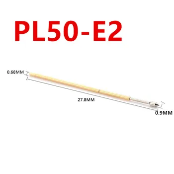 100 бр./опаковане. PL50-E2 Конична Пружина Тест Игла 0,68 мм Външен Диаметър от 27.8 мм Дължина на печатната платка Пого Пин
