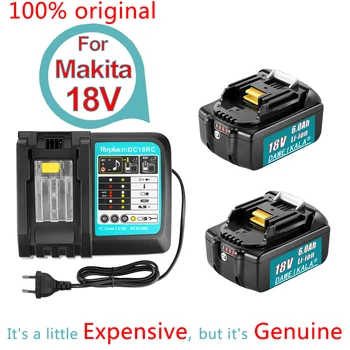 100% оригинална акумулаторна батерия за електрически инструменти Makita 18V 6.0 Ah с подмяна на led зарядно устройство LXT BL1860B BL1860 BL1850