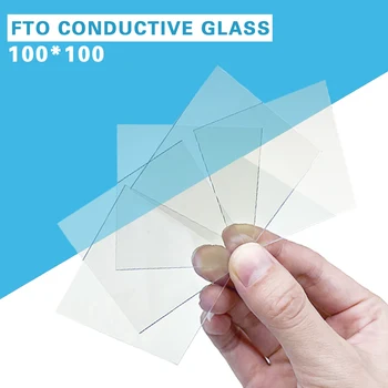 100x100x2,2 мм, на по-малко от 15 Ω/кв. м, 12 бр. Лабораторни Прозрачно Проводящее Стъкло С покритие от оксид, калай, легирани с флуорид (FTO)