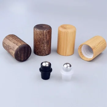 100шт търговия на Едро с Бамбук сачмен капачка 18 мм бамбук дървена капачка с лъжичка от неръждаема стомана за крема за очи и проба парфюми