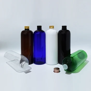 12 бр. Пластмасов козметични контейнер обем 500 мл, алуминиева майната-надолу капачка, опаковка, за да измие с шампоан, 500 мл, бутилка течен сапун, лосион, парфюм