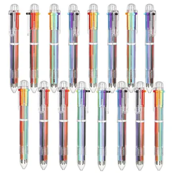 16ШТ 0,5 мм Многоцветен химикалка писалка 6-в-1, многоцветен дръжка, за да проверите за занимания, 6 цветни чекмеджето на химикалки