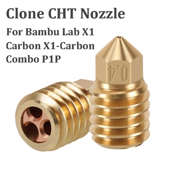 2 бр. Клониран CHT Дюза За 3D-принтер Bambu Lab X1/P1P High Flow CHT Латунная Дюза за Въглеродни X1-Carbon Combo Hotend
