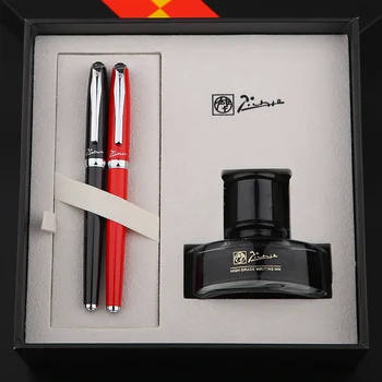 2 бр./лот, писалка Pimio Picasso T708 с писеца 0,5 мм + перьевые писалка с перо 0,38 мм, луксозен подаръчен комплект с бутилка мастило
