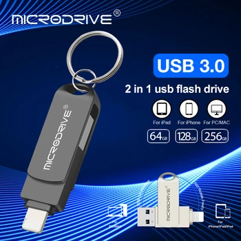 2 в 1 OTG USB 3.0 Флаш Устройство За iPhone 11/12 64 GB 128 GB, 256 GB, 512 GB USB Flash 3,0 Memoria Stick, Съвместим С Apple PC