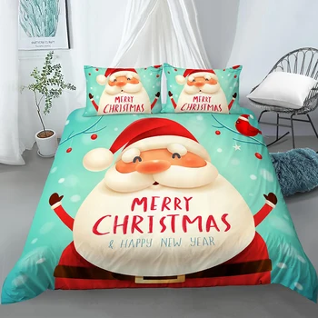 2020 Нов коледен комплект спално бельо Дядо Коледа, пухени с 1/2 бр. калъфка, домашен текстил, коледни подаръци за деца