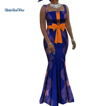 2021, Рокли с африканските принтом за жени, дълги рокли с каишка-пеперуда, Vestidos, Басейн Riche, африканските рокля на Анкара, дрехи WY3738
