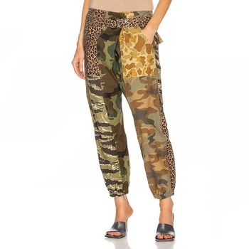 2023 Есен нова работно облекло с леопардовым принтом, сгъваеми панталони, памучни панталони с високо качество, разнообразни дамски панталони