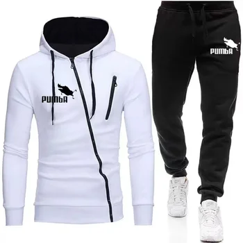 2023 Мъжки нова спортни дрехи hoody и черни панталони Висококачествени мъжки ежедневни спортен костюм за бягане Есенен костюм