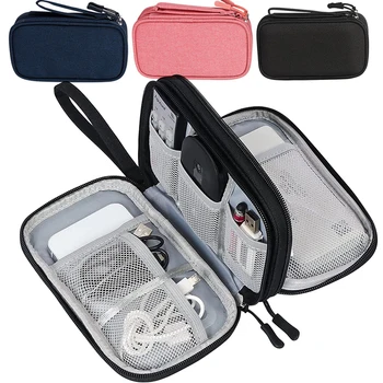 2023 НОВА пътна чанта за съхранение на преносим водоустойчив двойна чанта за багаж, чанта за защита на твърдия диск, кабел за данни, слушалки, съхранение