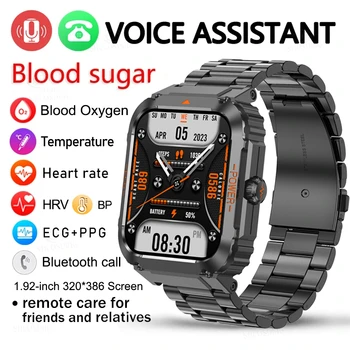 2023 Нови ЕКГ, кръвна захар, точно измерване на сърдечната честота, кръвното налягане, умни часовници, мъжки водоустойчив спортни умни часовници с Bluetooth-разговори