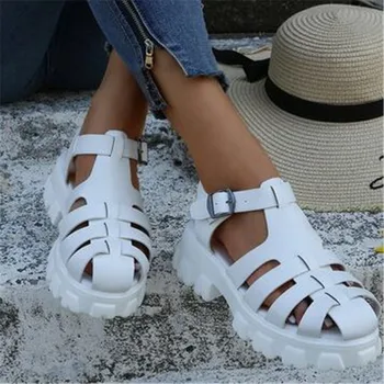 2023 Нови сандали с дебела подметка, женски римски сандали с отворени пръсти, дамски ежедневни плажната обувки, летни сандали на платформа дамски