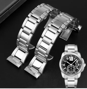 23 мм Висококачествени Въжета за часовника от Неръждаема Стомана Cartier Calibre W7100041 W7100037, Метални Гривни За Часовници, Мъжки Модерен Женски Каишка