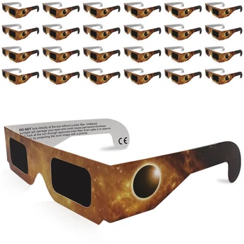 25 x очила за слънчево затъмнение - CE сертифицирани безопасни нюанси за наблюдение на пряка слънчева светлина