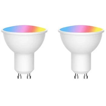 2X Gu10 Прожектор Wifi Умна Лампа За домашно осветление 5 W RGB + CW (2700-6500 НА Вълшебната Led Лампа с променящите се цвят