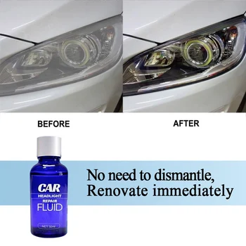 30 МЛ течност за ремонт на автомобилни фарове Универсално средство за премахване на драскотини, възстановително средство за техническо обслужване на автомобил, полиране на светлината, почистващи инструменти