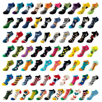 36 Цвята, Нови Мъжки и дамски Къси чорапи, Тънки Летни Творчески Дезодоранти с малките си Уста, Дишащи, Мультяшные Животни, Плодови Геометрия