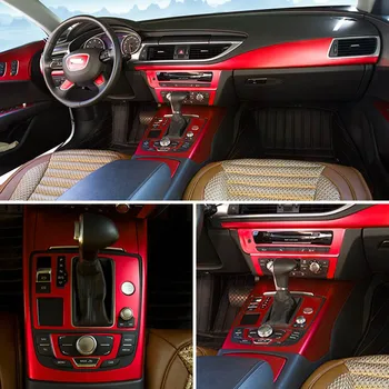 3D/5D Стикери От карбон, Стикери За Audi A7 2011-2018, Вътрешна Централна контролен Панел, Врата копчето, Аксесоари За Стайлинг на Автомобили