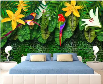 3d тапети с потребителски фотообоей Тропическа гора идиличен растителен пейзаж украса на стаята 3d фотообои на стената