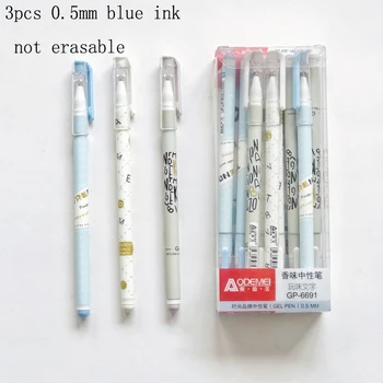3X0,5 мм Синьо мастило букви, вдъхновяваща гел химикалка за писане, химикалка за подпис, канцеларски материали, ученически пособия