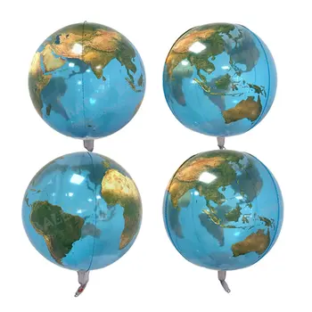 4 бр./компл. Глобус Балон 4D 22 См Кръгла Земя Балони По Целия Свят Вечерни Ден на Земята Украса Класни Аксесоари За Събития