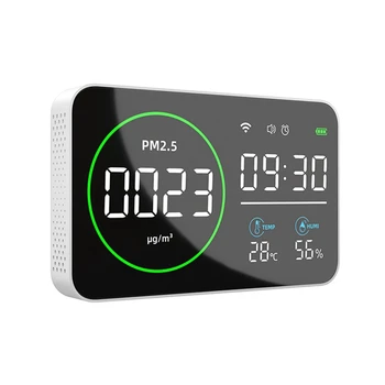 4 в 1 ФПЧ2.5 мониторинг на качеството на въздуха, температура и влажност на въздуха 10-инчов led екран с пълен дисплея