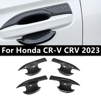 4шт ABS Въглеродни Влакна Страничната Врата копчето Купа Тампон Рамка Украса За Honda CR-V, CRV 2023