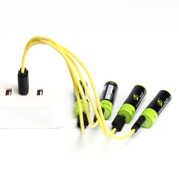 4ШТ ZNTER 1,5 1700 mah AA батерия Mirco USB литиево-полимерна батерия с Mirco USB-кабел за бързо зареждане
