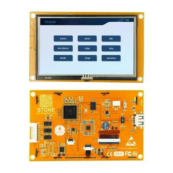 5-инчов графичен сензорен екран HMI с контролер + програма + интерфейс RS232/TTL, за промишлено оборудване