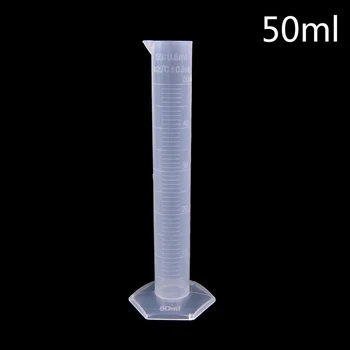 50 мл Пластмасов измервателен цилиндър със Степен инструменти Химичен лабораторен цилиндър Инструменти учебни лабораторни консумативи