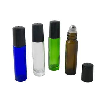 50x10 мл синьо-Зелено кехлибарен прозрачен газ, хвърляне на бутилка 1/3 унции Ролкови топката парфюмни етерични масла