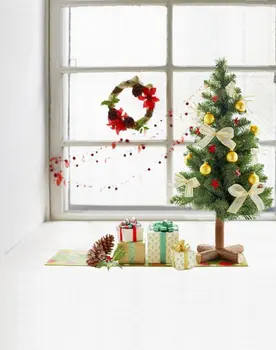 5x7ft Коледно дърво подарък Бялата стая снимки на декори, Реквизит за снимки студиен фон