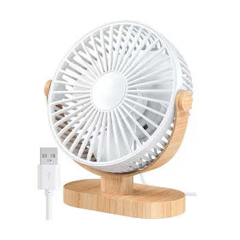 6.5-инчов USB настолен вентилатор 3 скорости на безшумен преносим настолен вентилатор с регулиране на 360 ° Персонален мини вентилатор Офис-бял