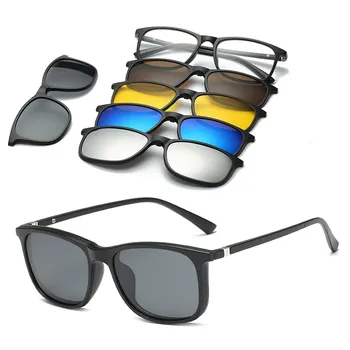 6 В 1 Обичай мъжки дамски поляризирани оптични магнитни слънчеви очила с магнитен клипс за слънчеви очила на Polaroid Клип на рамки за слънчеви очила
