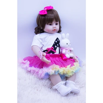 60 СМ Детска Кукла-Реборн Играчки За Момичета, Сладка принцеса с къдрава коса, Кукла за охрана на Сън, играчки, Реалистични Bebe Преродения