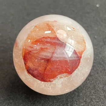78 г Обхват от прозрачен кварц, естествен камък, розово-червена кристална топка, украсата от камък, грубо полиране, изцеление Y282