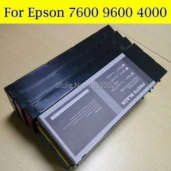 8 цвята/комплект, зареждане на касетата с пигментными мастило за принтер Epson 4000 с дисплей на нивото на мастилото, сбрасываемый чип