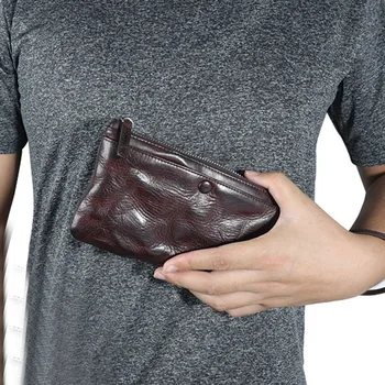 AETOO Оригинален дълъг портфейл от телешка кожа ръчно изработени, ретро клатч от набръчкана кожа, модерна чанта за мобилен телефон, обтегач, скоба за пари