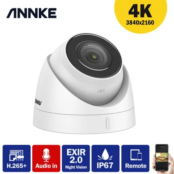 ANNKE 4K IP камера Външна вътрешна водоустойчив кула 4K Камера за видеонаблюдение Аудиозапис 8MP камера за сигурност POE камера