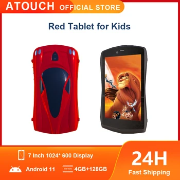 ATOUCH 7-инчов гейм таблет за деца и възрастни с IPS HD екран и Android 11 4 GB 128 GB WIFI с безплатни слушалки Bluetooth