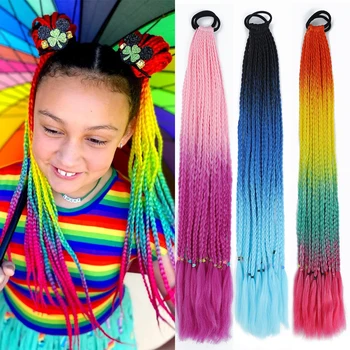 AZQUEEN Синтетични цветна плетена коса за изграждане на 