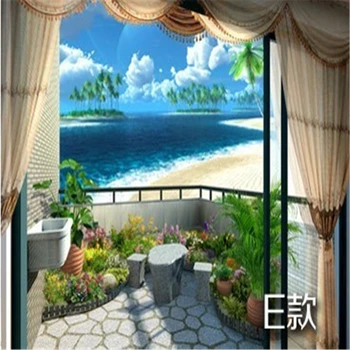 beibehang стенни хартия плажна синьото небе / облак стилни минималистичные 3D фотообои за дневна спалня в средиземноморски стил