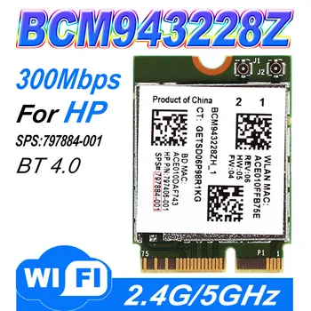 Broadcom BCM943228Z Мрежов адаптер PCI Express mini Card (M. 2) 802.11 B/A/G/N WIFI КАРТА 300 Mbps на 2,4 Ghz/5 Ghz BCM943228 BCM43228