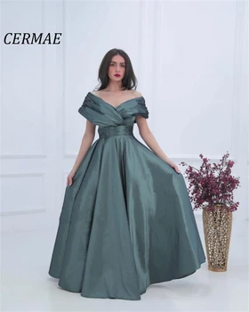 CERMAE Трапециевидное вечерна рокля за бала, зелени рокли на шаферките с V-образно деколте за жени 2023