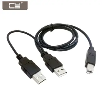 Chenyang CYDZ 80 см Двойно USB 2.0 plug към стандартния кабел B Male Y за вашия принтер, скенер и на външен твърд диск